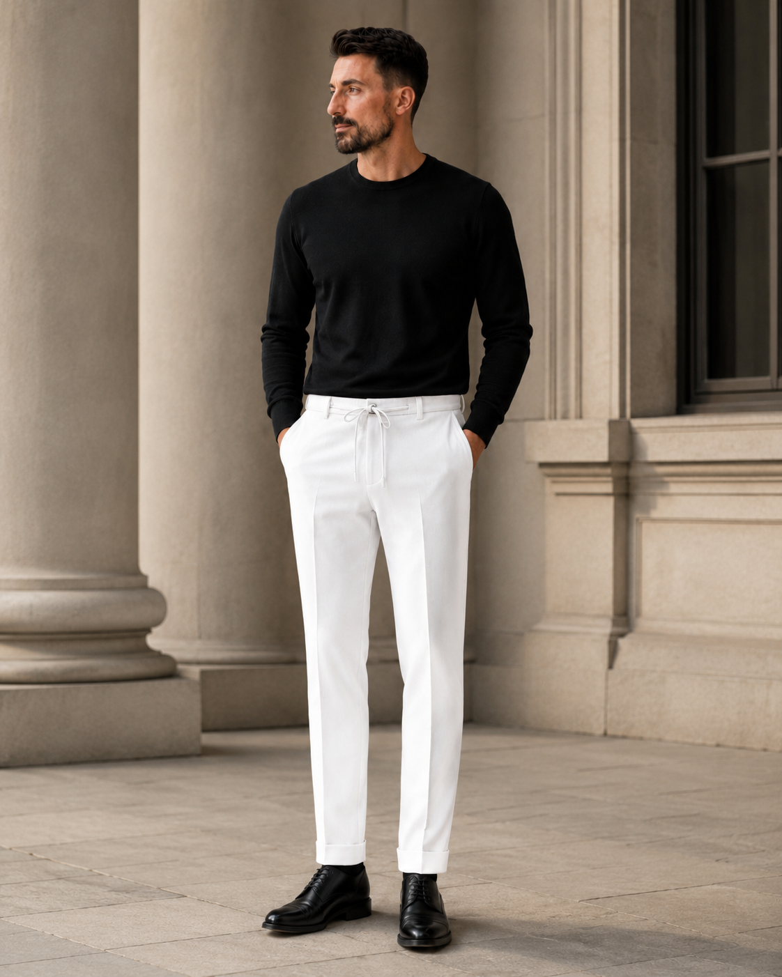 Pantaloni Jogger Art alb