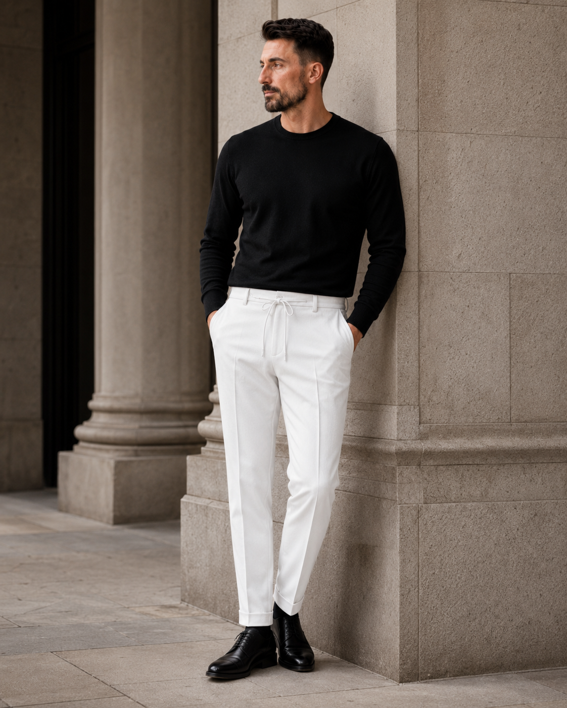 Pantaloni Jogger Art alb