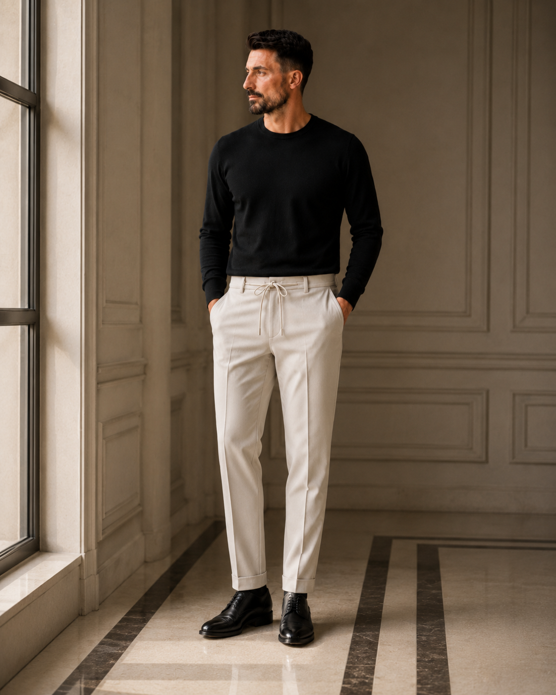 Pantaloni Jogger Art crem