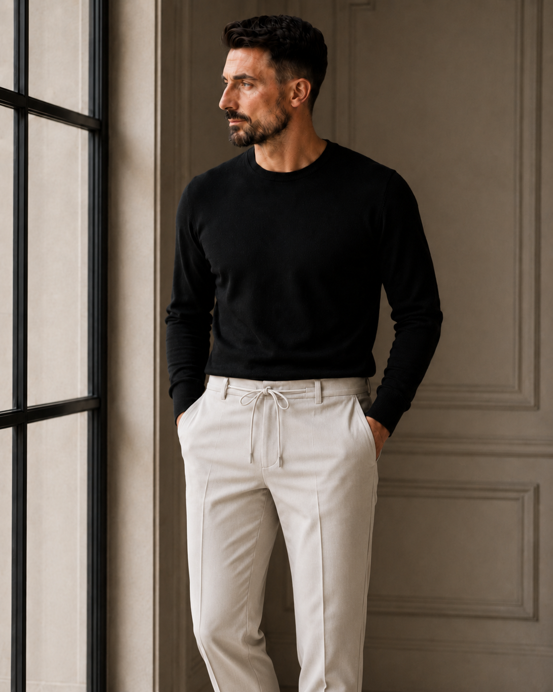 Pantaloni Jogger Art crem
