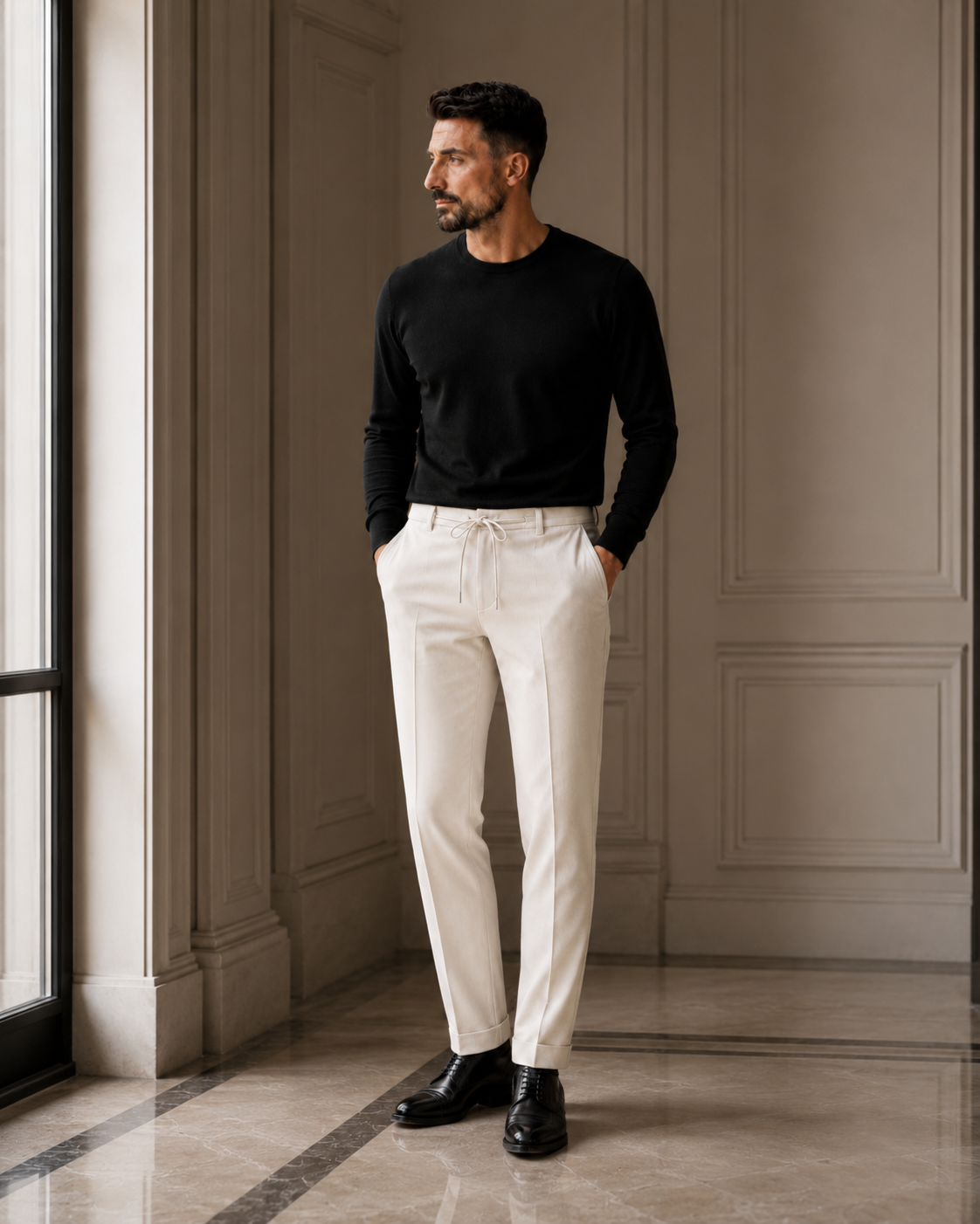 Pantaloni Jogger Art ecru