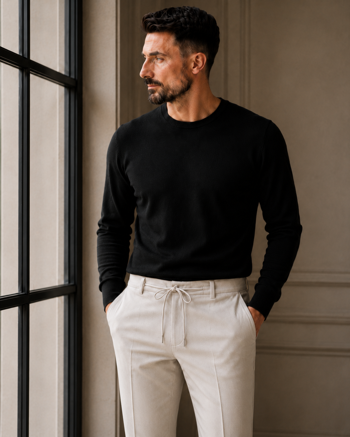 Pantaloni Jogger Art ecru