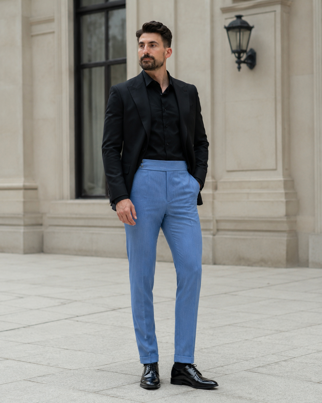 Pantaloni Kemerli albastru deschis