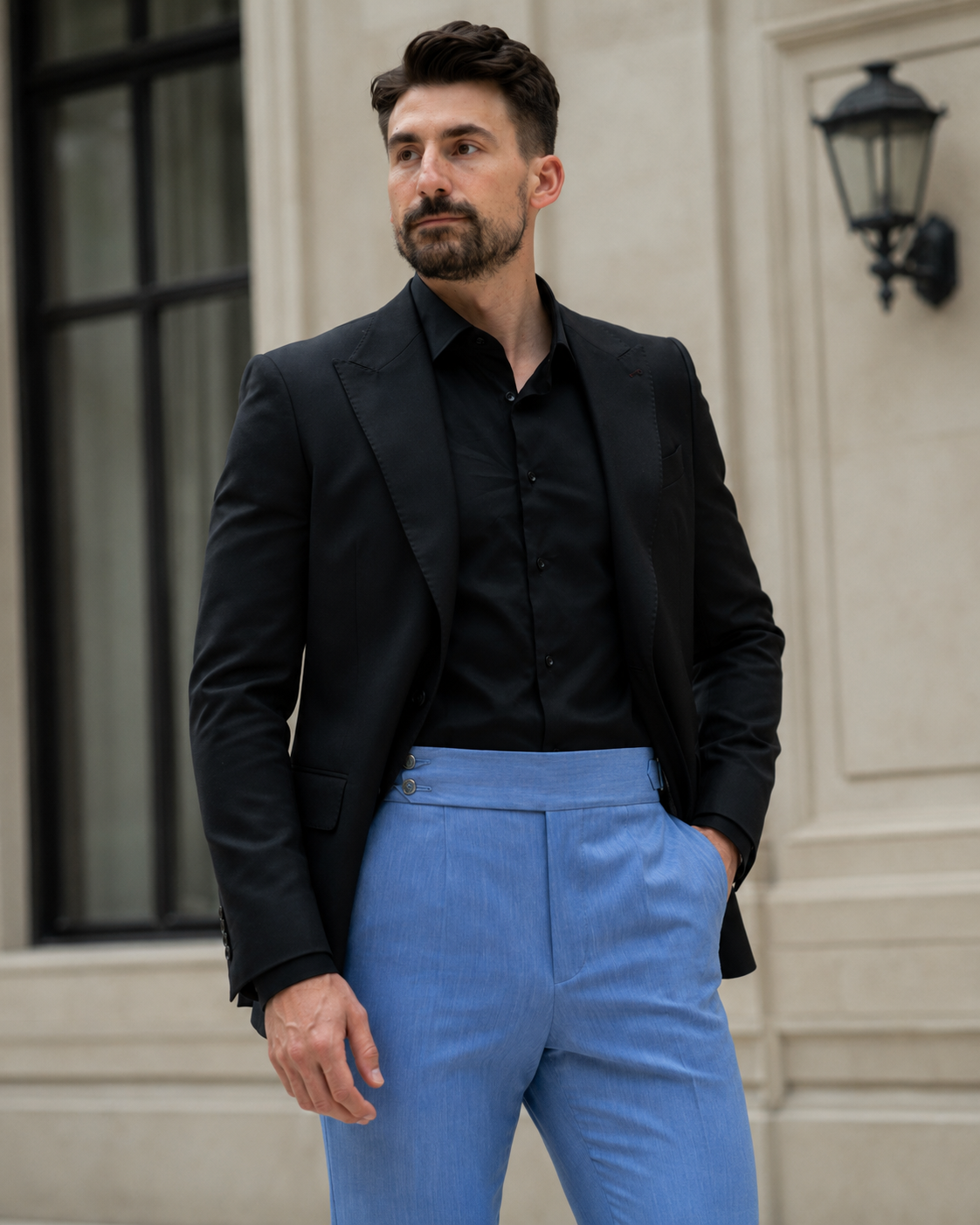 Pantaloni Kemerli albastru deschis
