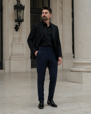 Pantaloni Kemerli bluemarin