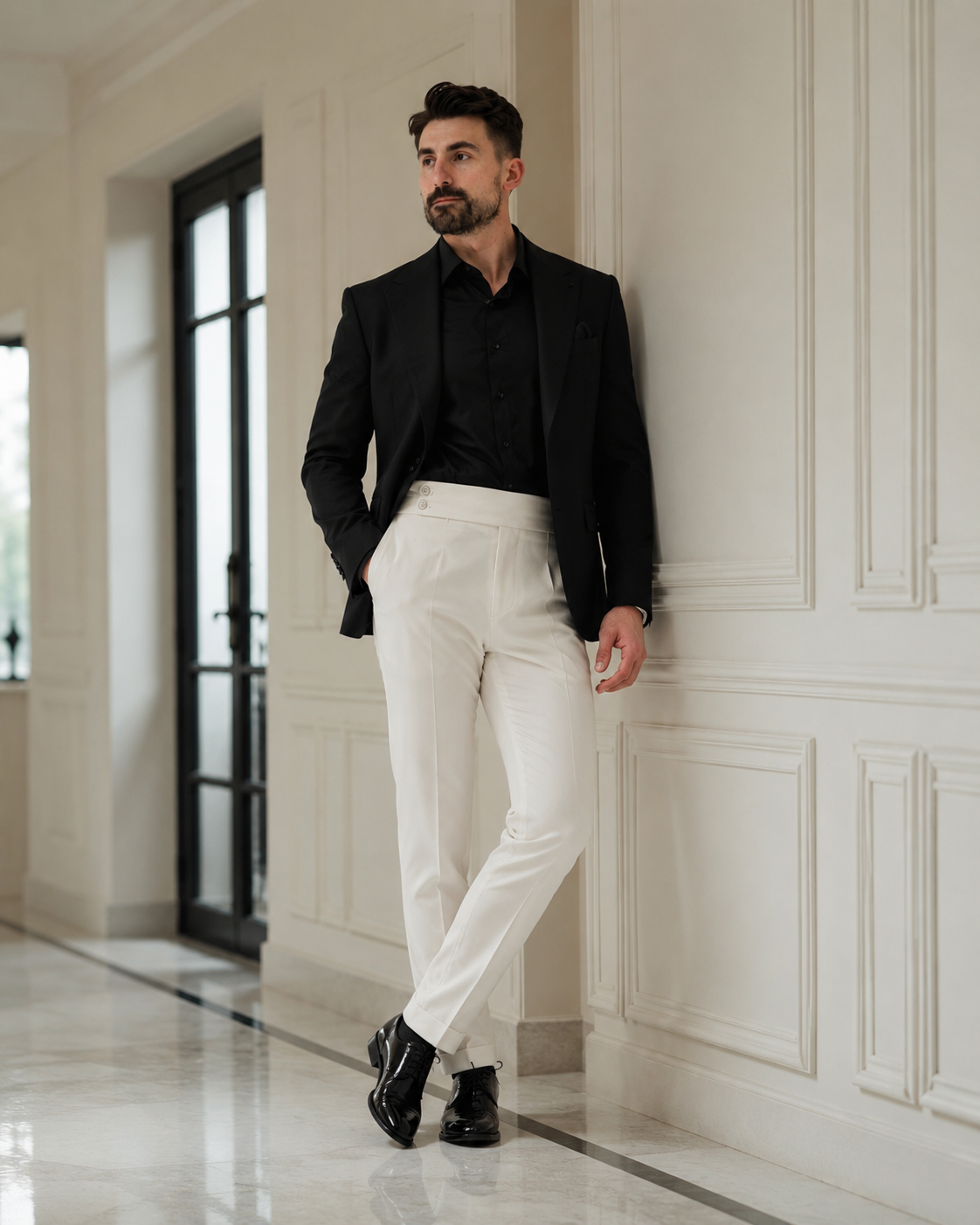 Pantaloni Kemerli crem
