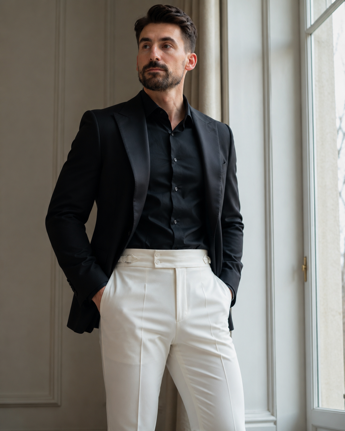 Pantaloni Kemerli crem