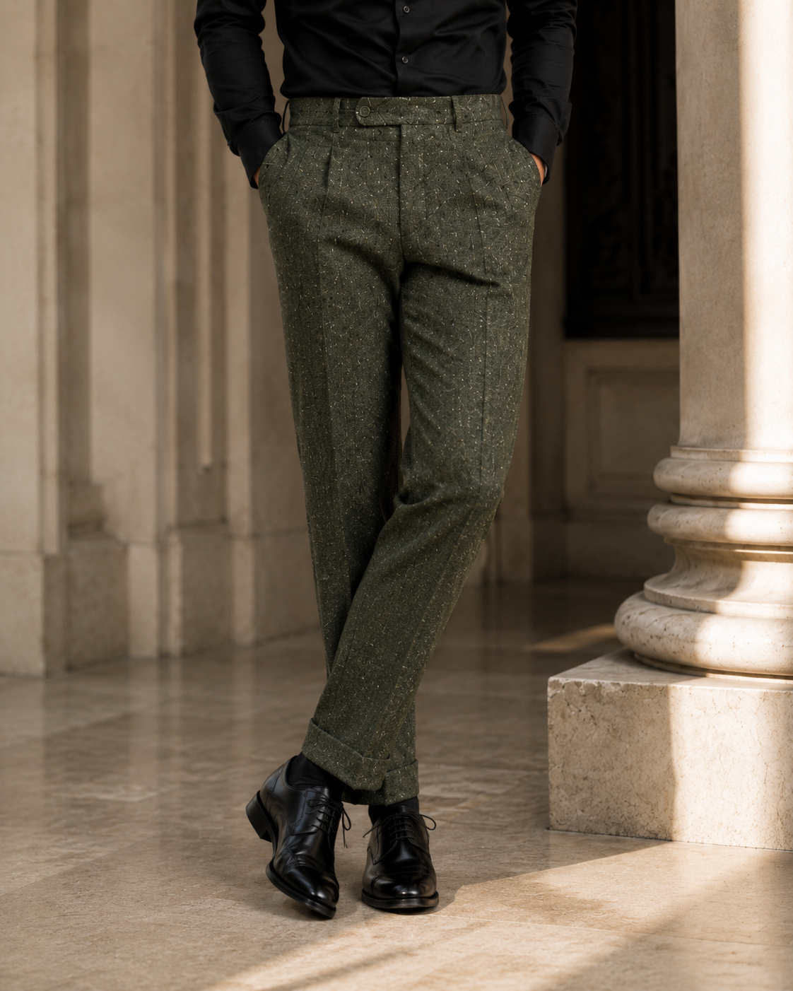 Pantaloni Ryan verde închis