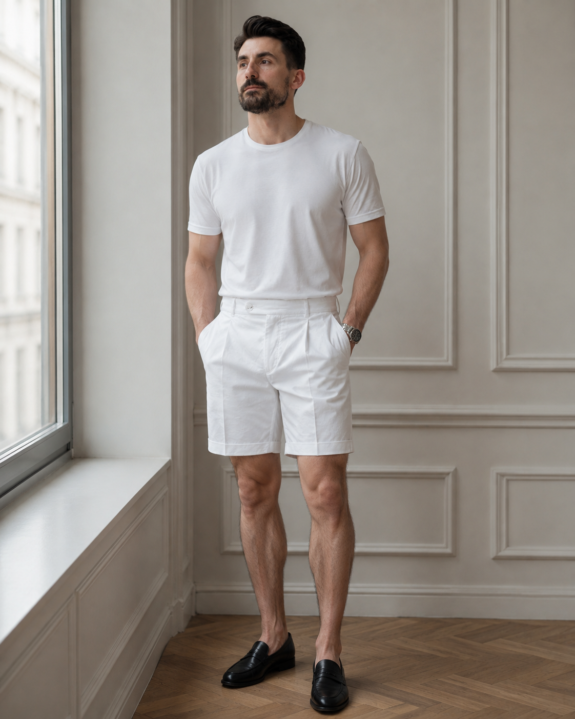 Pantaloni Scurți alb