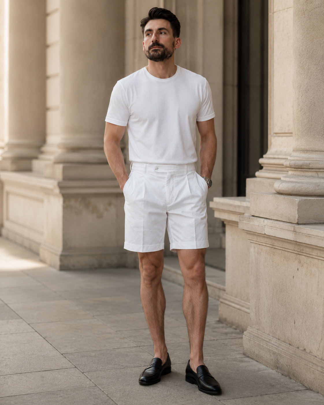 Pantaloni Scurți alb