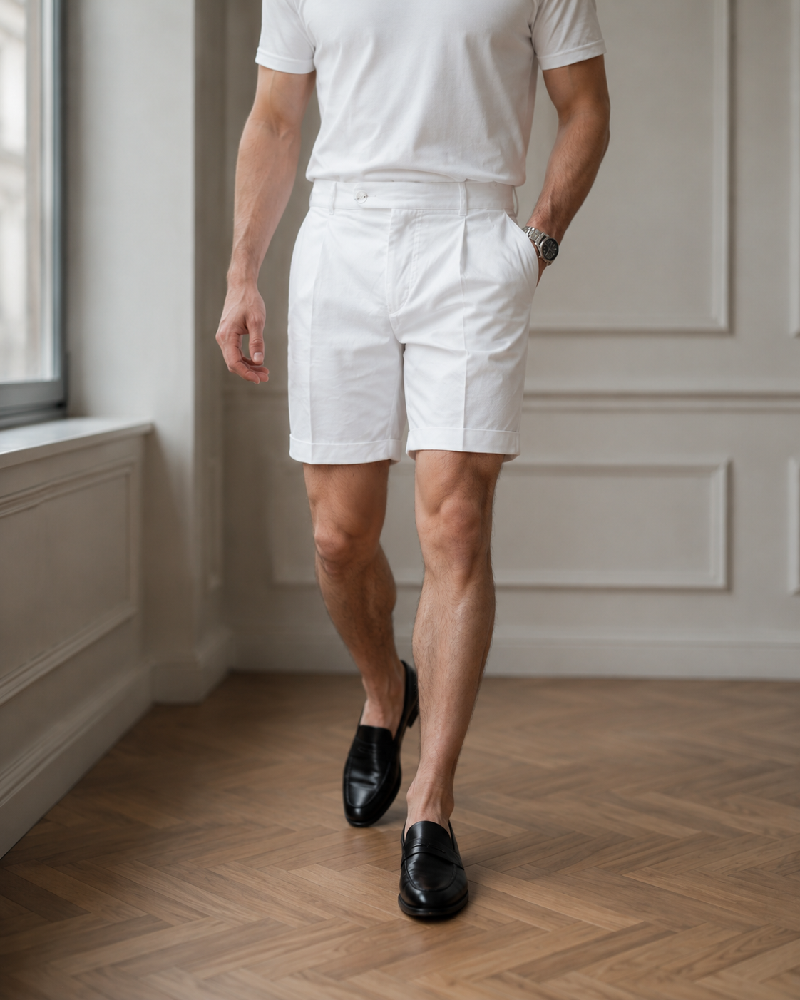 Pantaloni Scurți alb