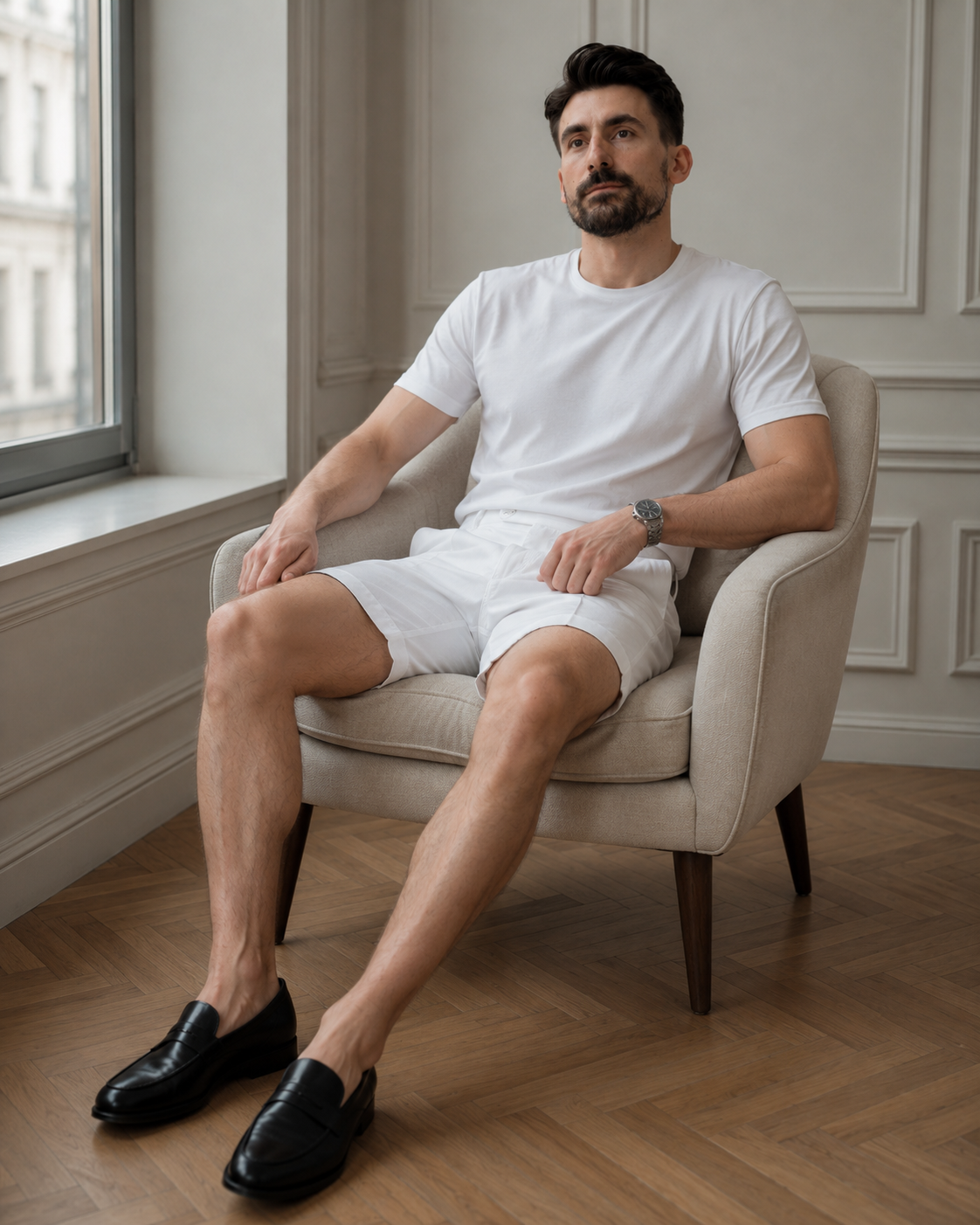 Pantaloni Scurți alb