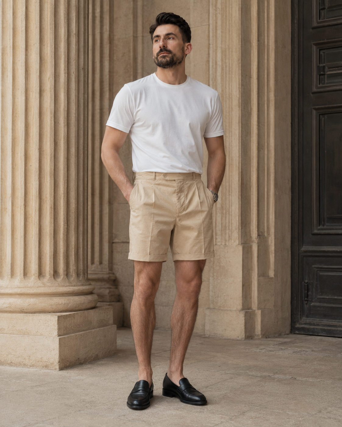 Pantaloni Scurți bej