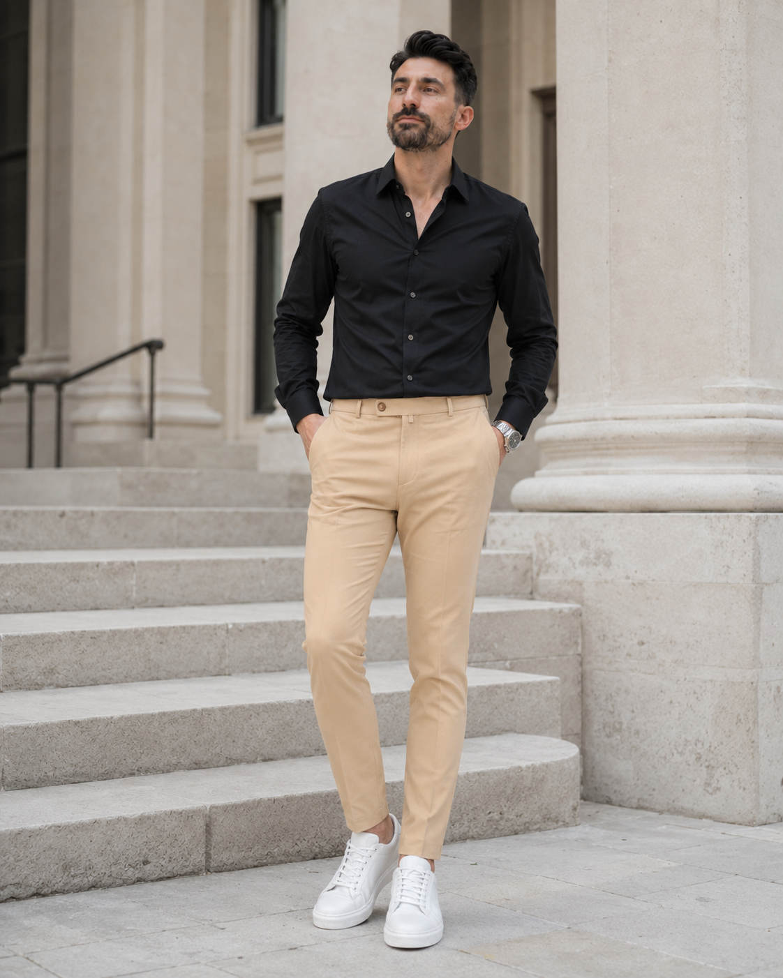 Pantaloni Timeless crem