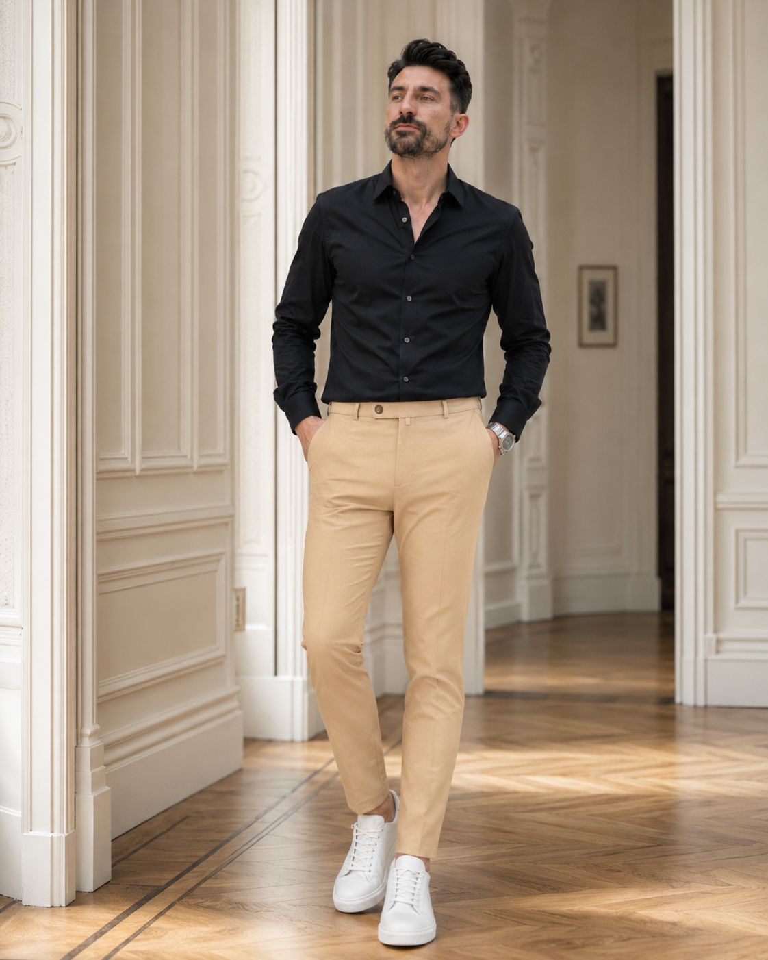 Pantaloni Timeless crem