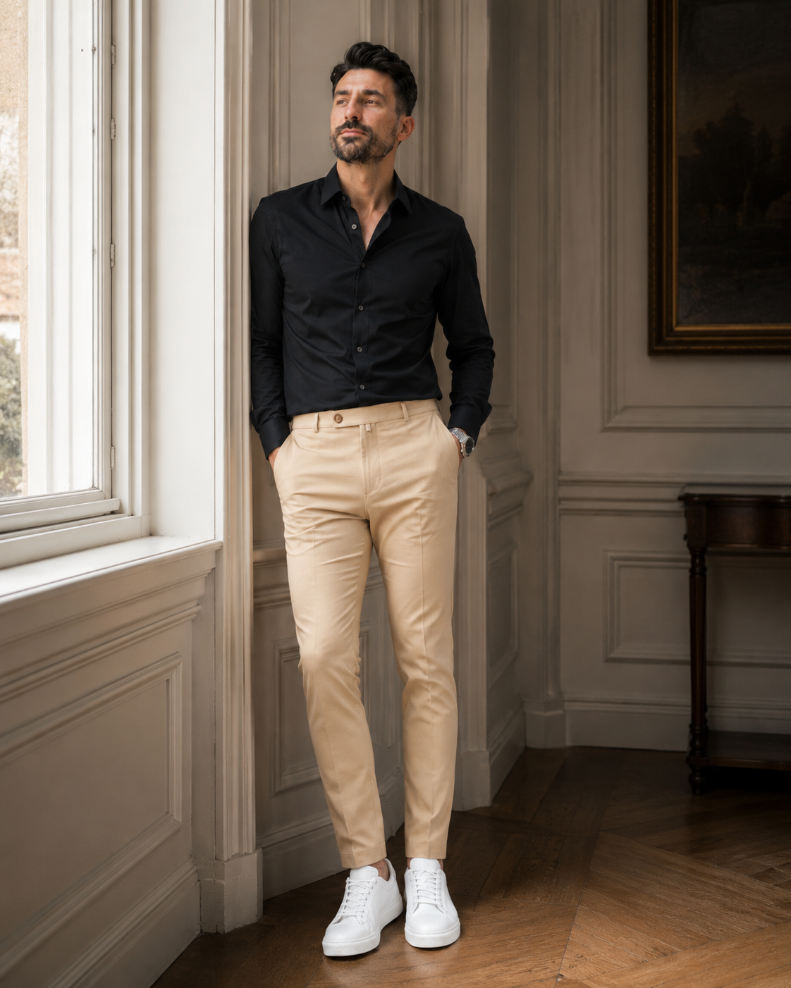 Pantaloni Timeless crem