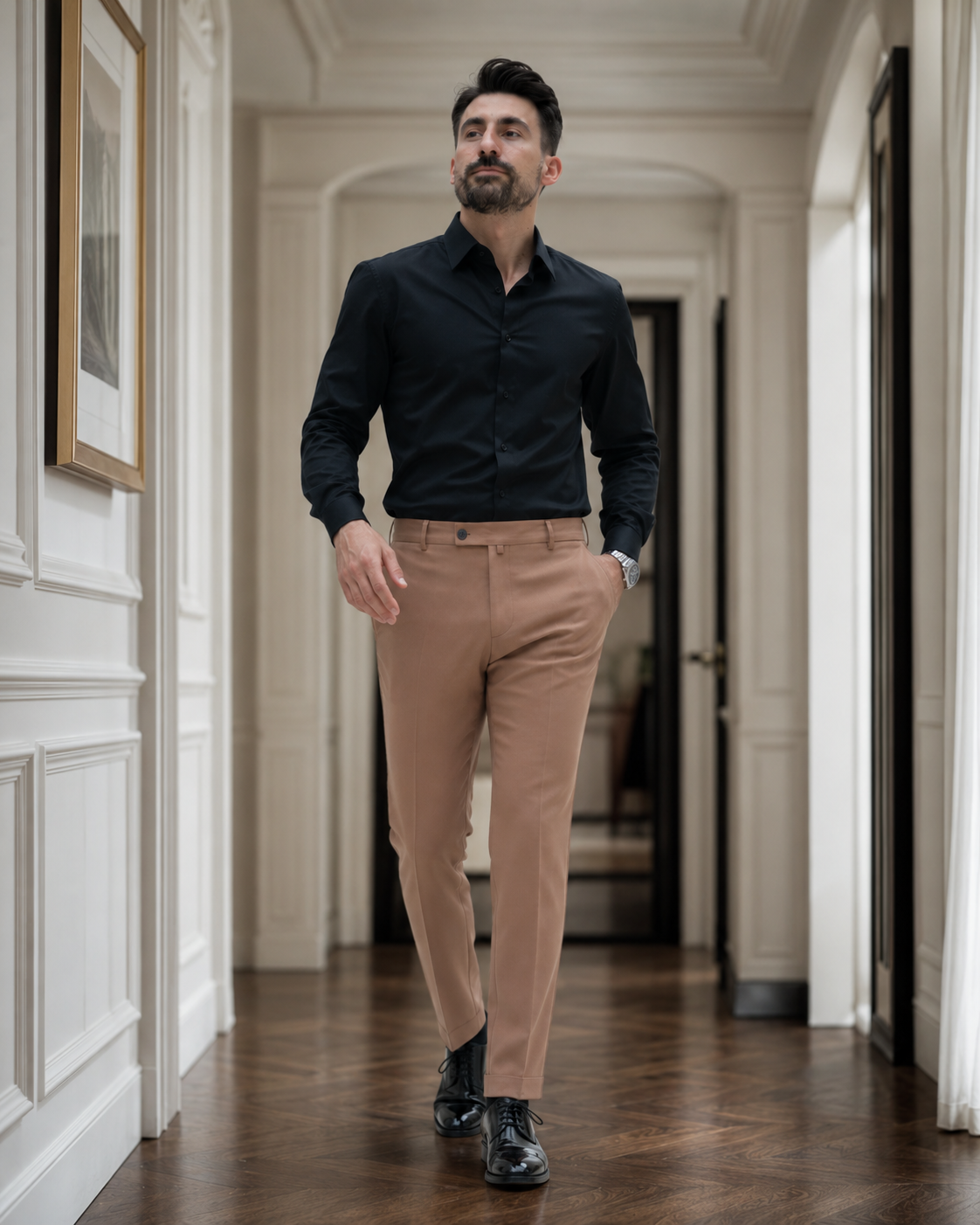 Pantaloni Timeless maro deschis