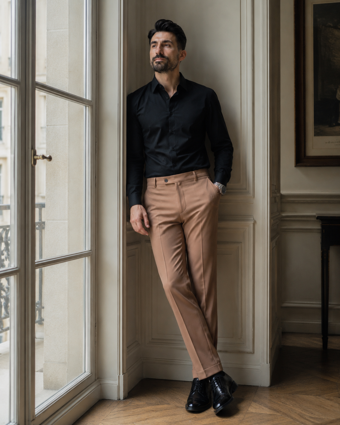 Pantaloni Timeless maro deschis