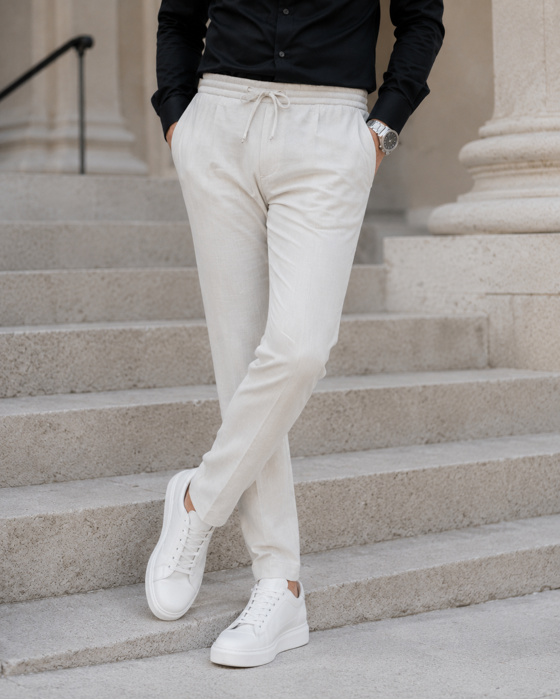 Pantaloni Trencel crem