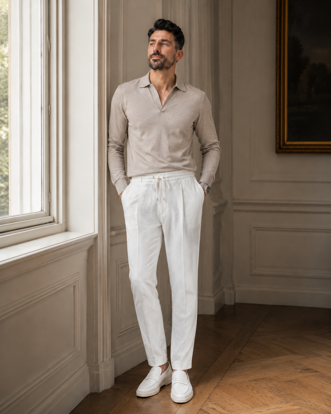 Pantaloni Trencel crem