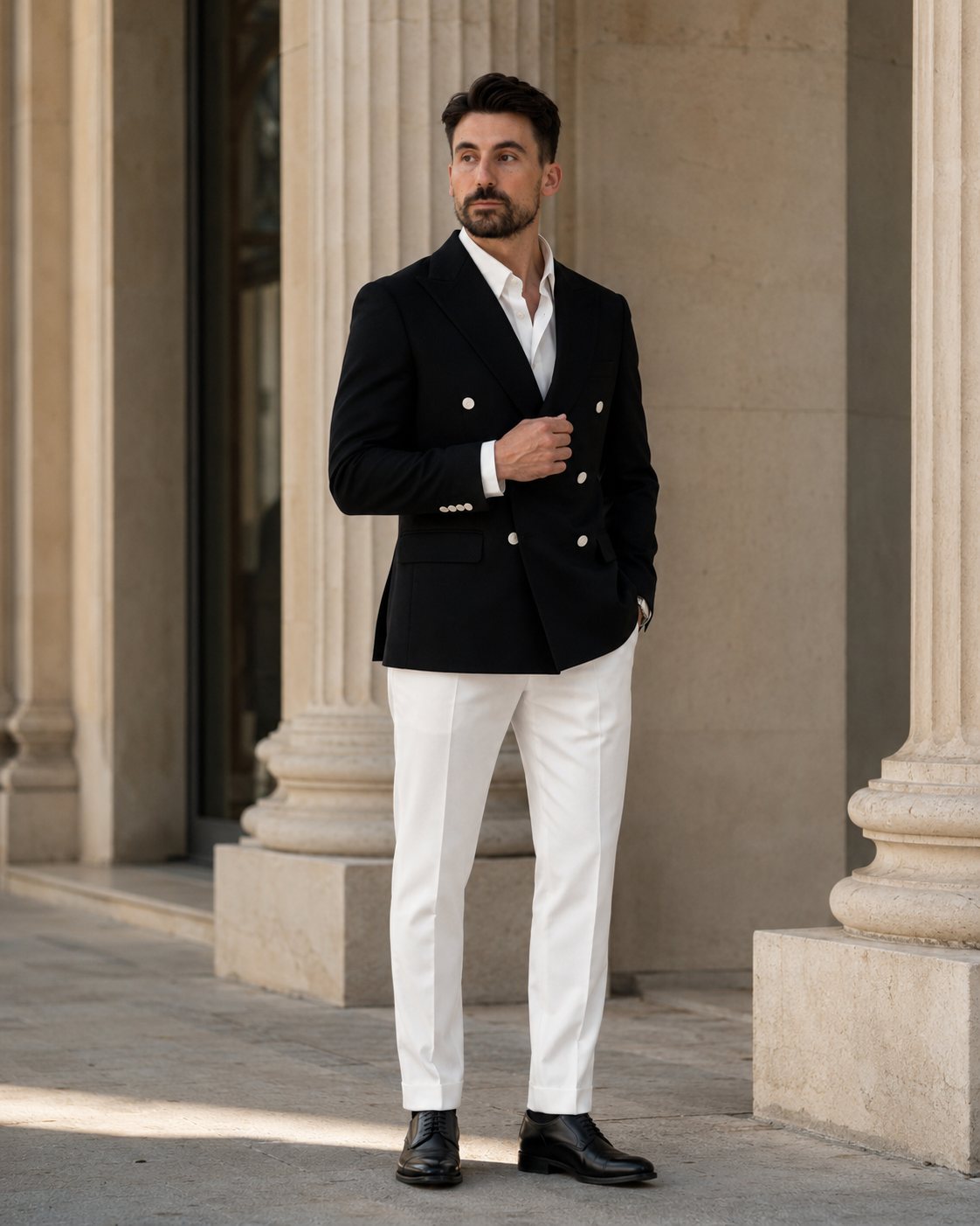 Pantaloni Voyage alb