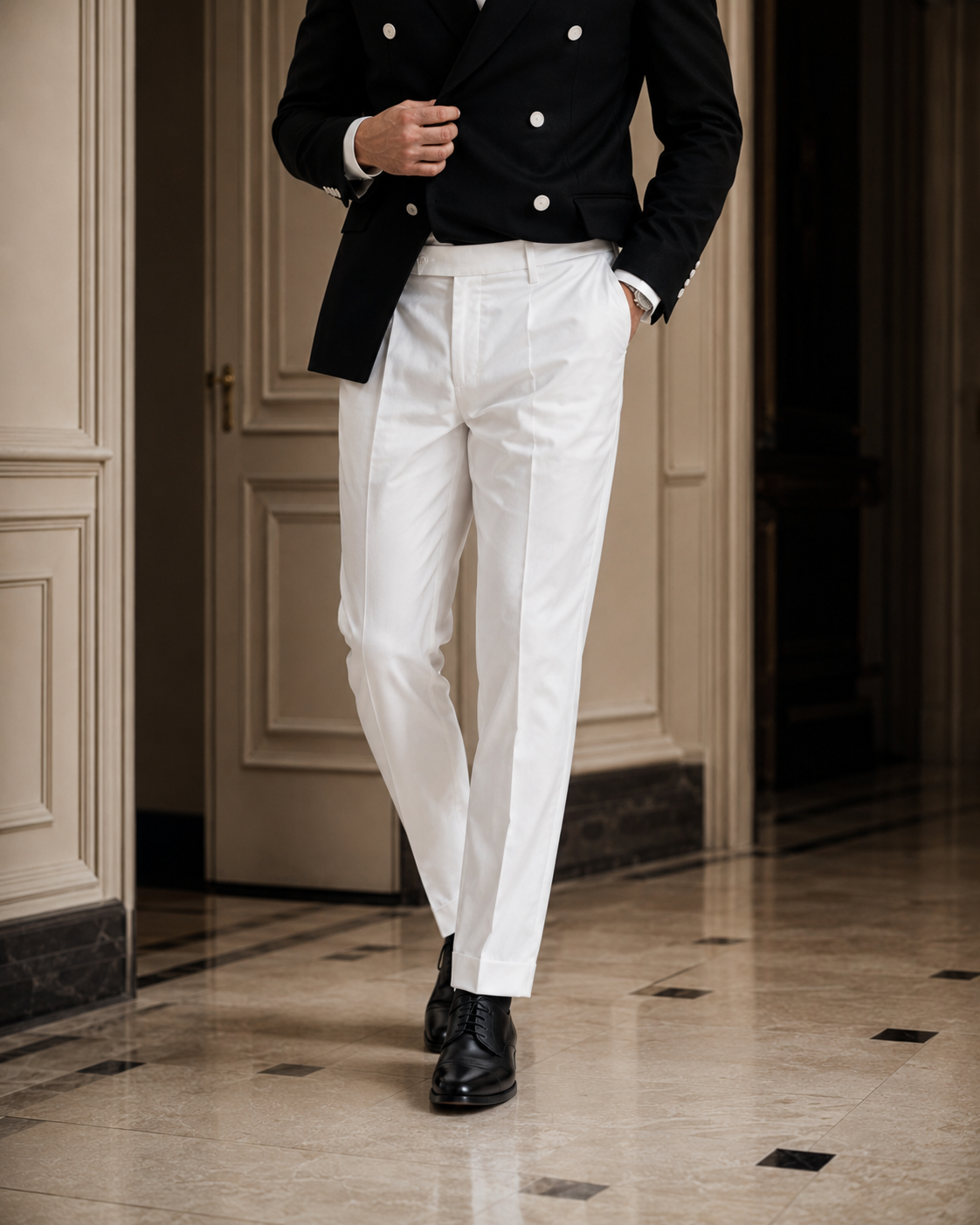 Pantaloni Voyage alb