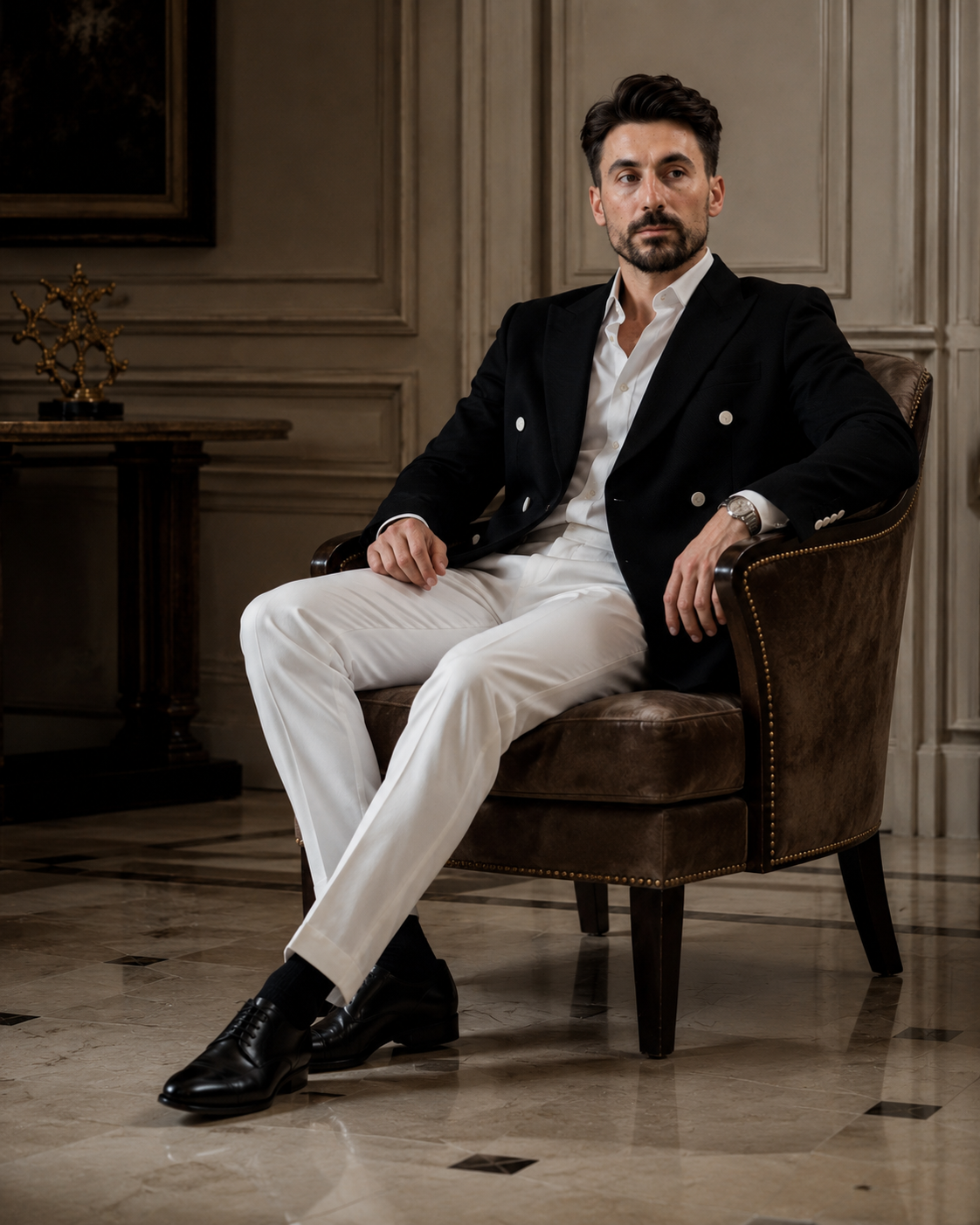 Pantaloni Voyage alb