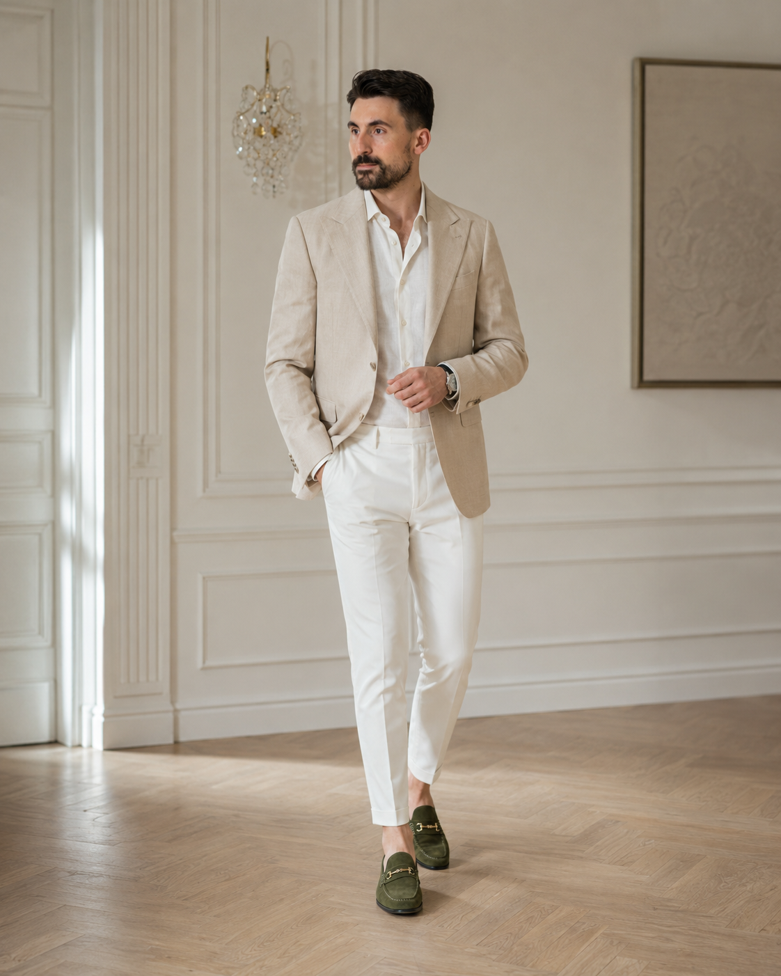 Pantofi Piele Intoarsa verde
