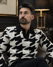 Pulover Hampton alb-negru