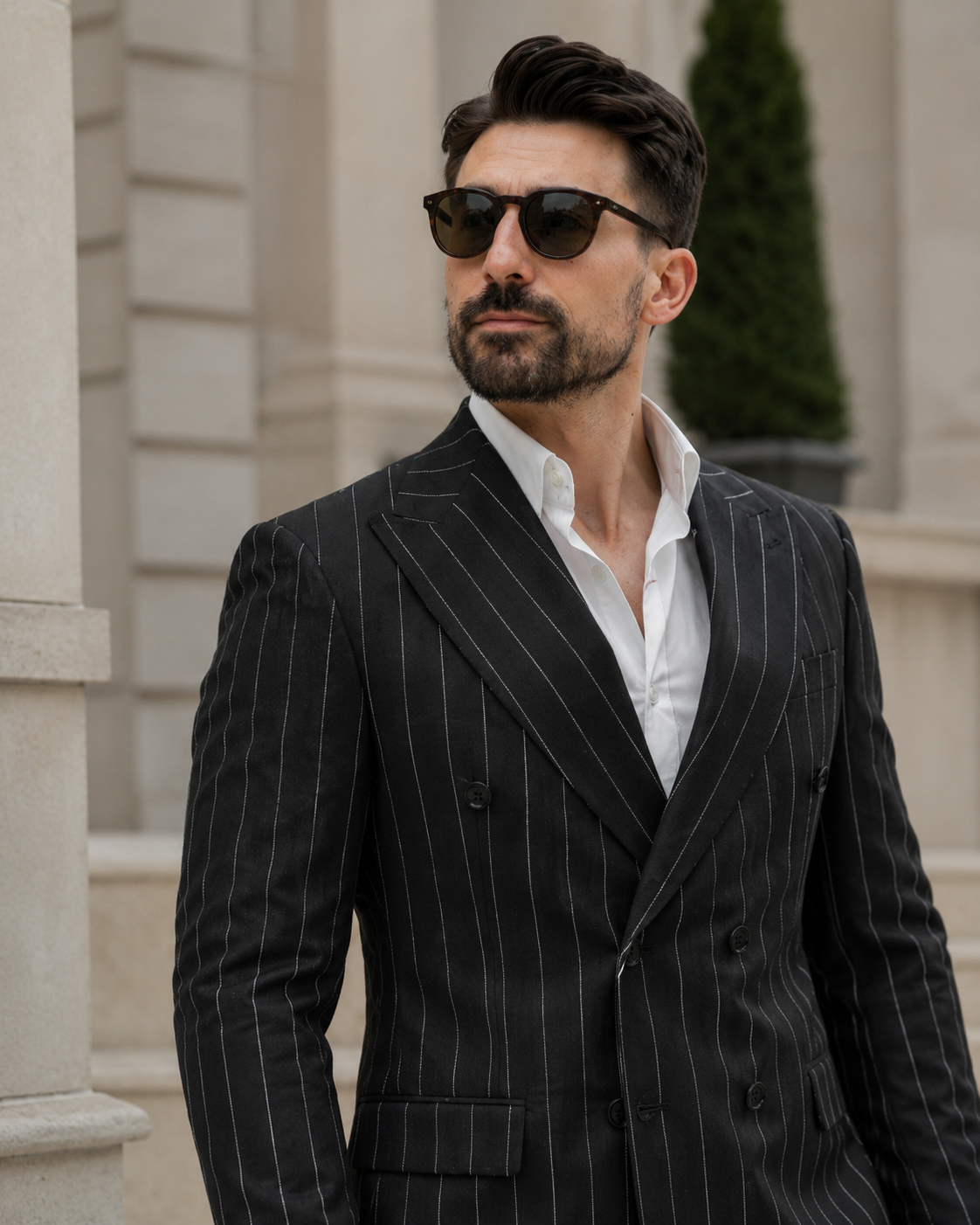 Sacou Parma negru cu dungi
