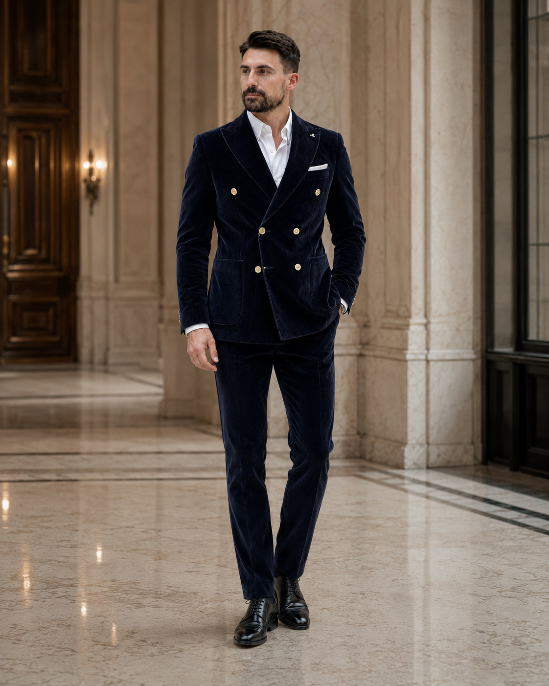 Sacou Velvet bluemarin