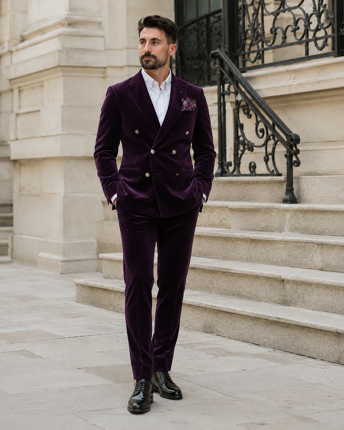 Sacou Velvet bordo