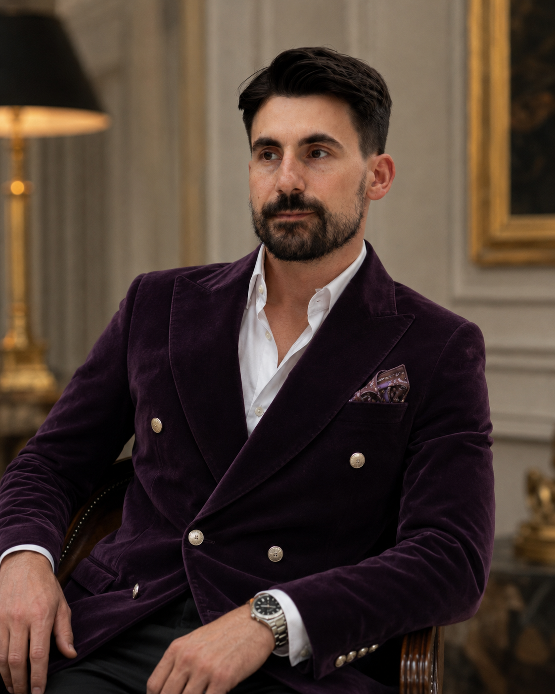 Sacou Velvet bordo
