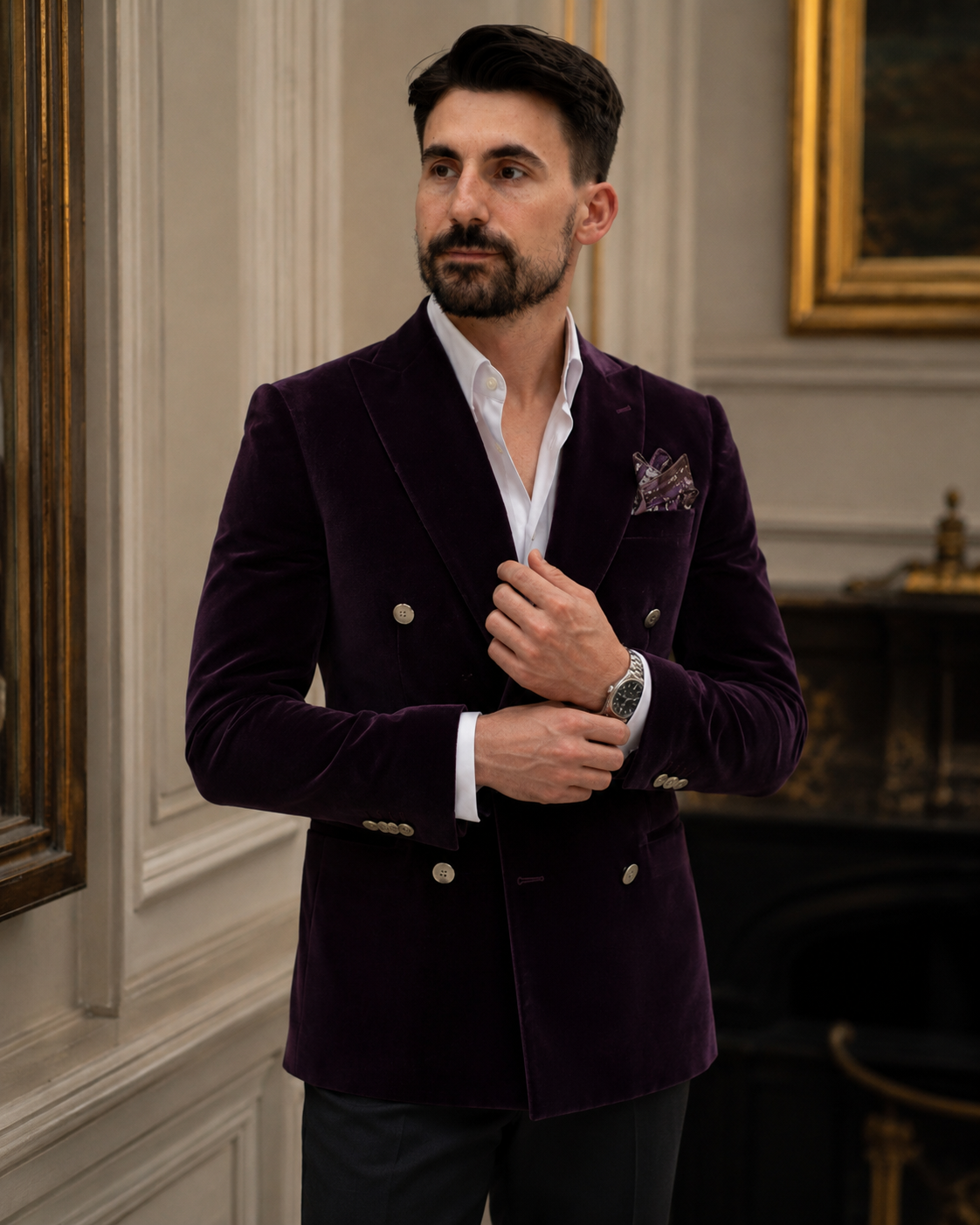 Sacou Velvet bordo