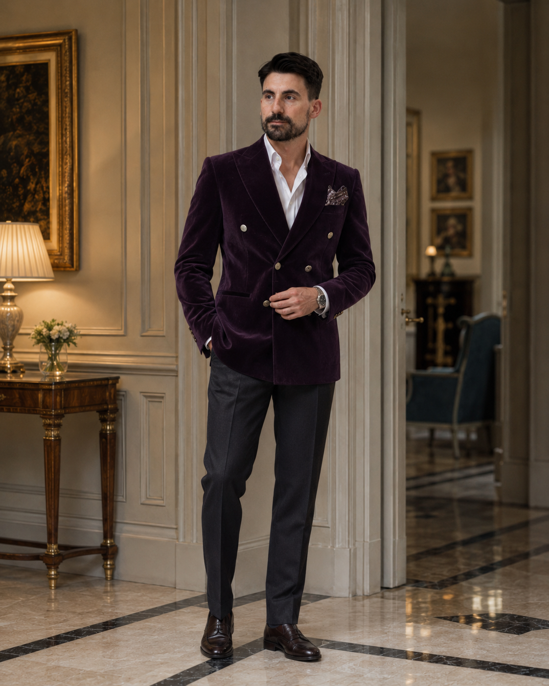 Sacou Velvet bordo