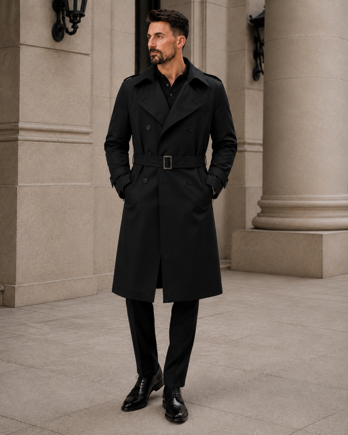 Trenchcoat negru
