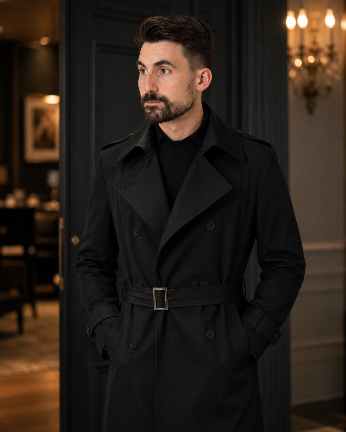Trenchcoat negru