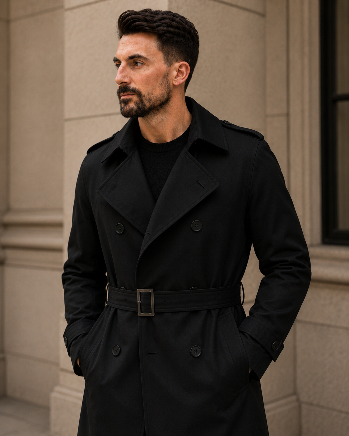 Trenchcoat negru
