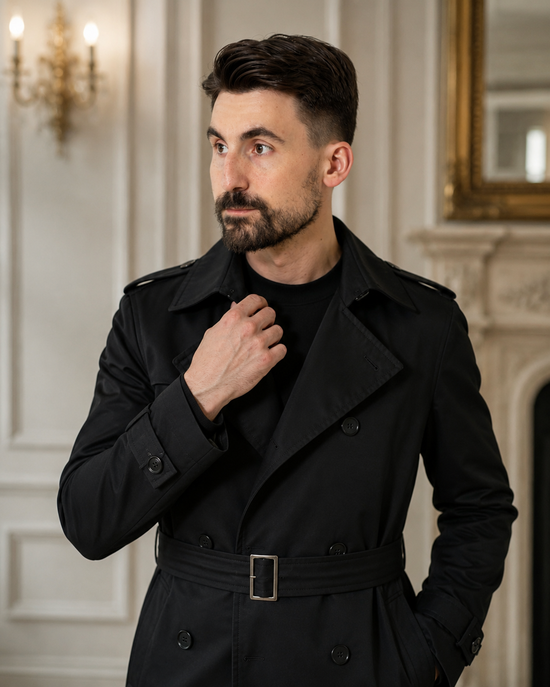 Trenchcoat negru