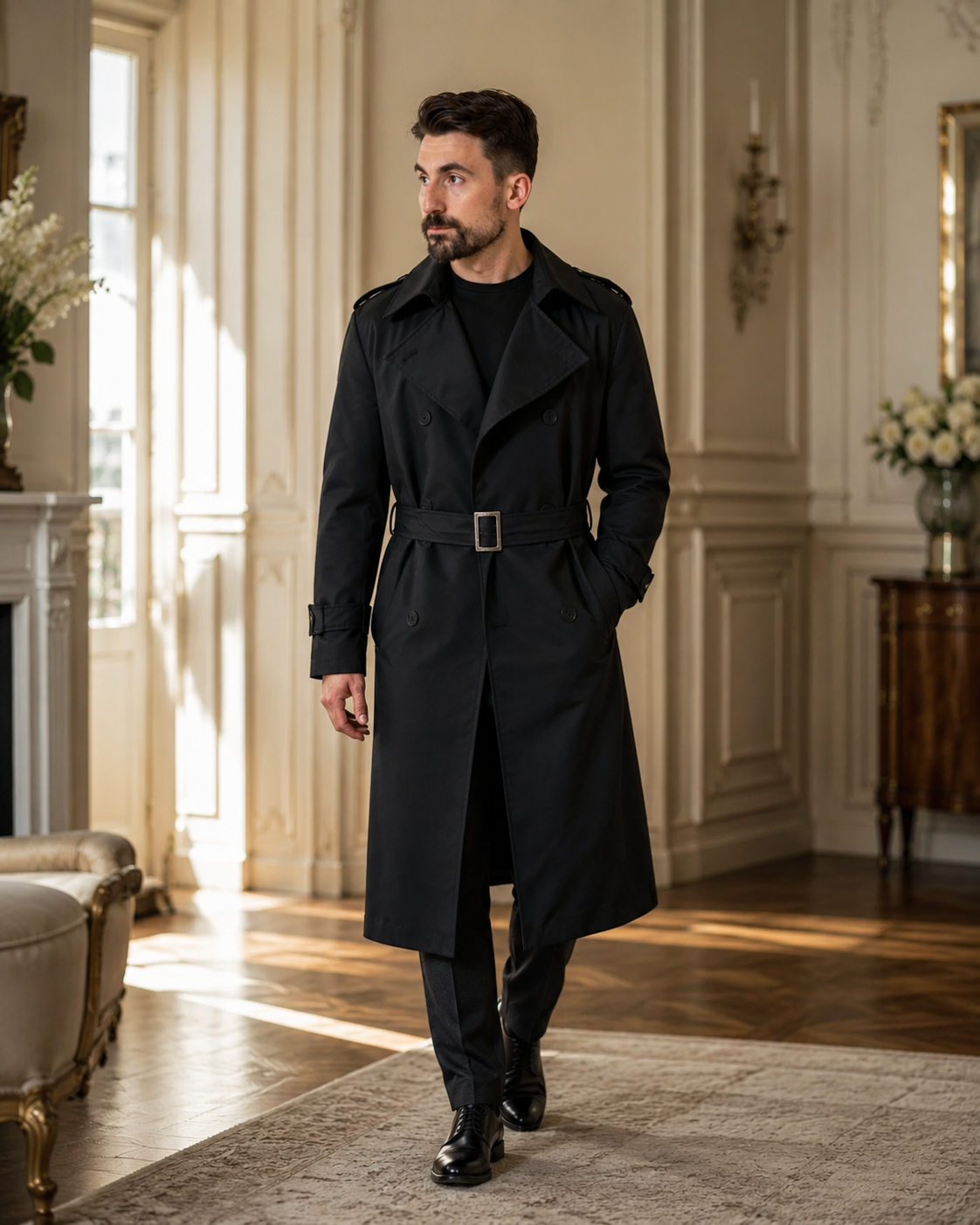 Trenchcoat negru
