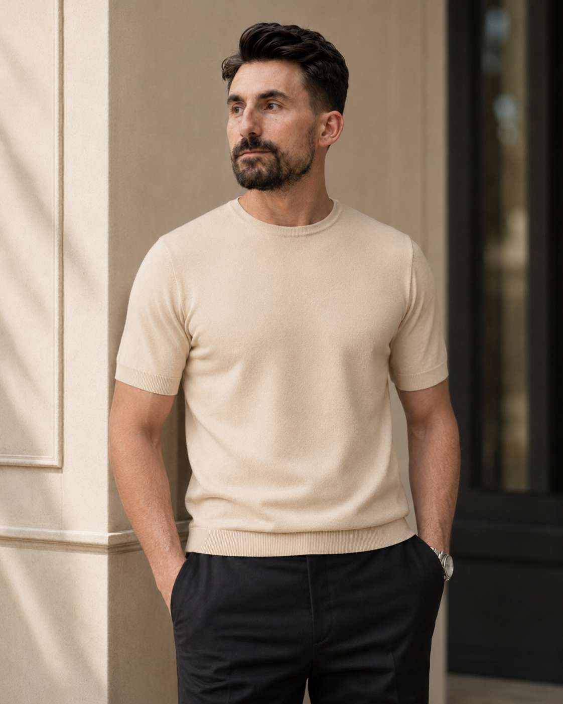 Tricou Rayon bej