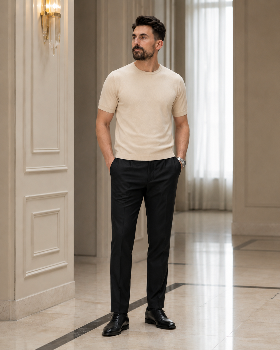 Tricou Rayon bej
