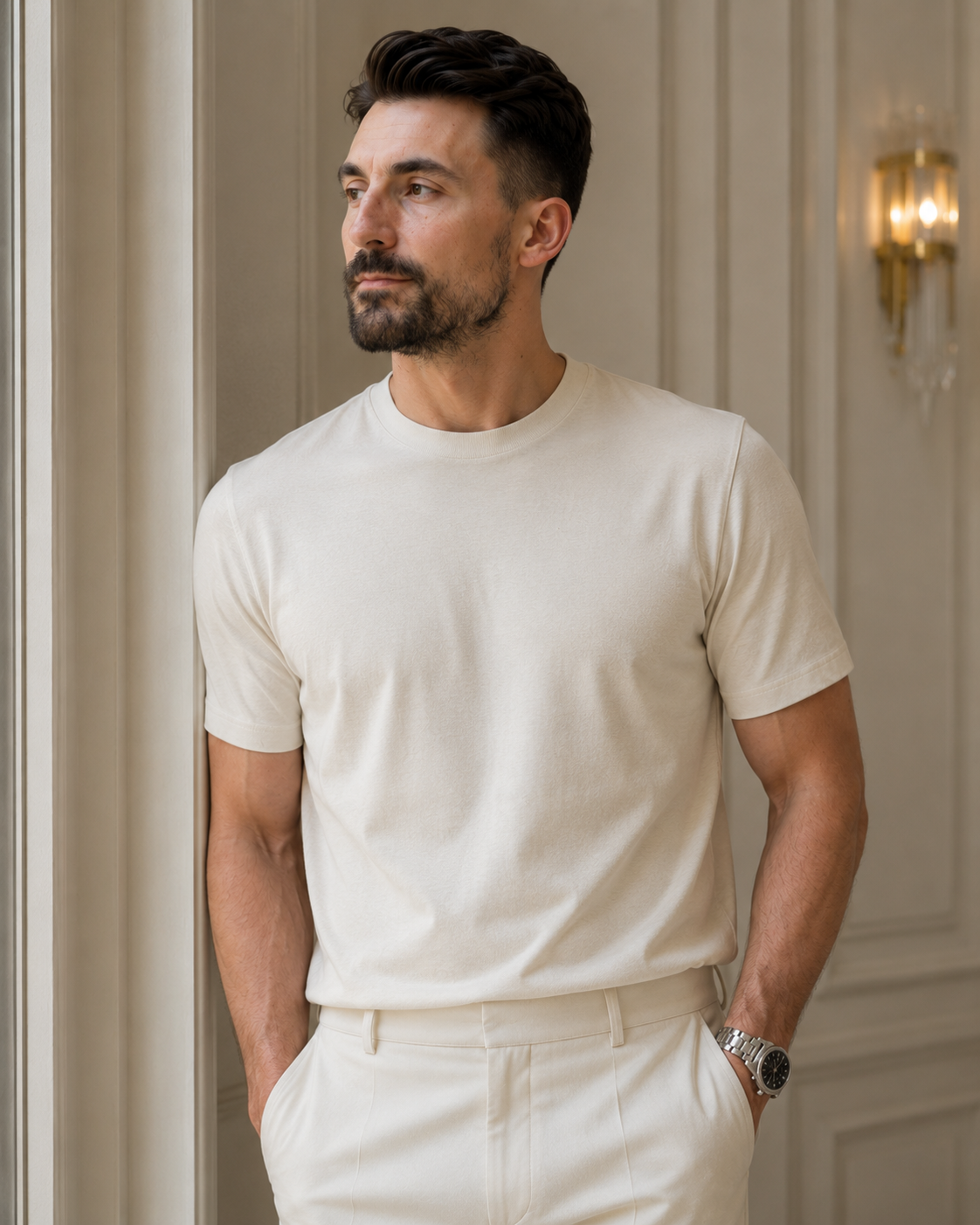 Tricou Dante bej