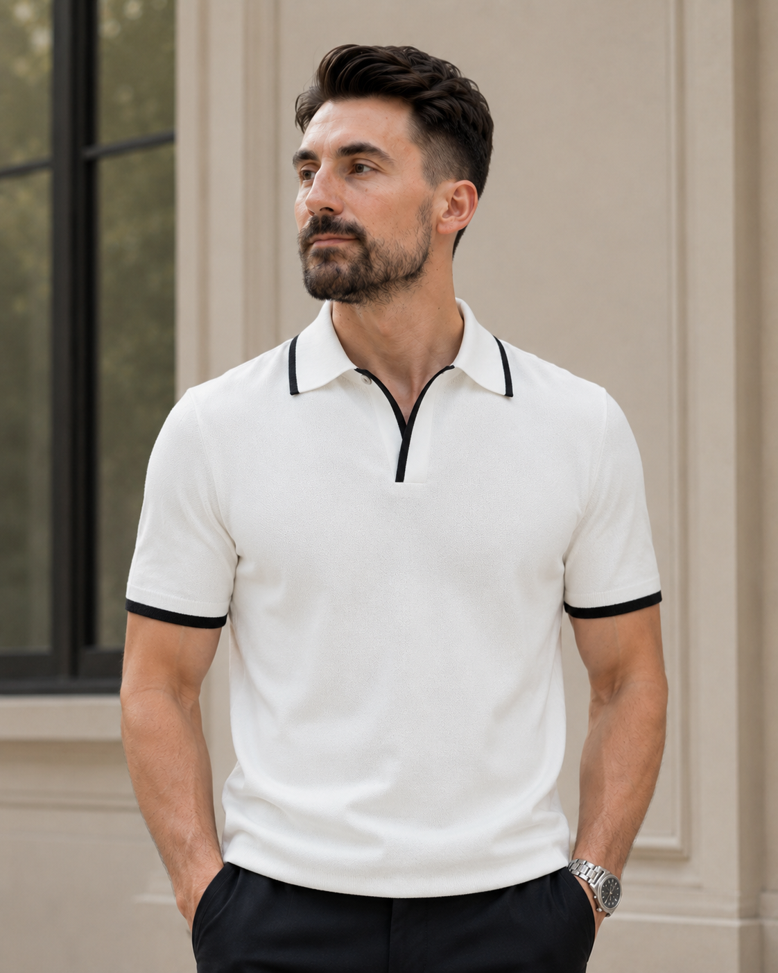 Tricou Filamente Alb cu Negru