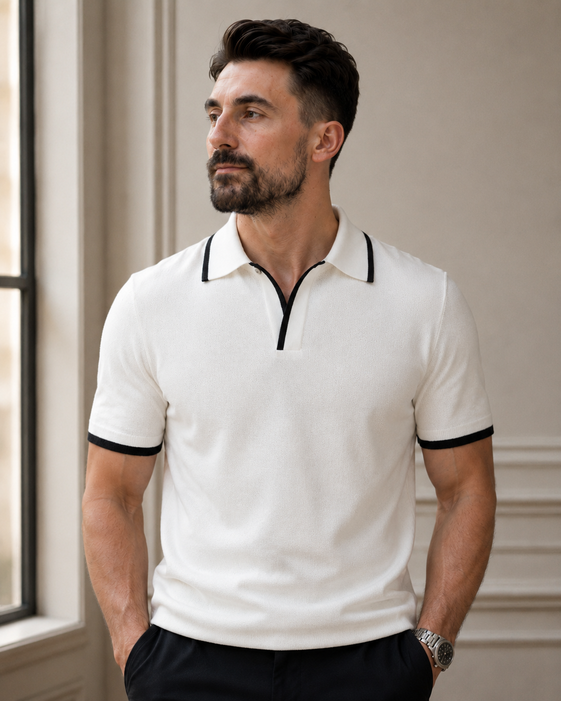 Tricou Filamente Alb cu Negru
