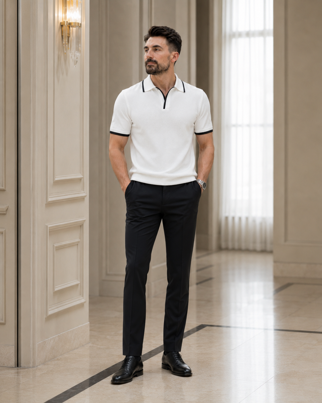 Tricou Filamente Alb cu Negru