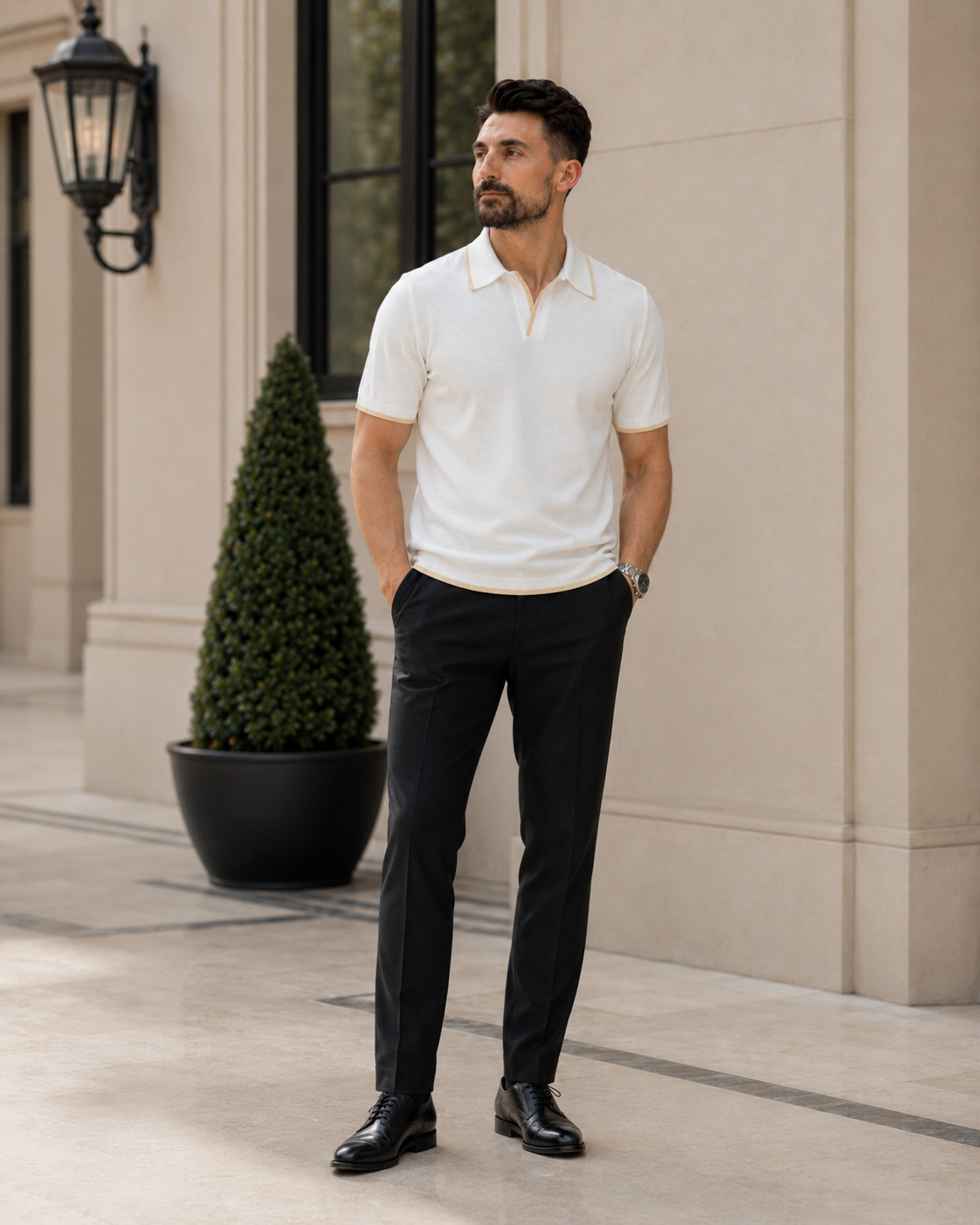 Tricou Filamente alb-crem