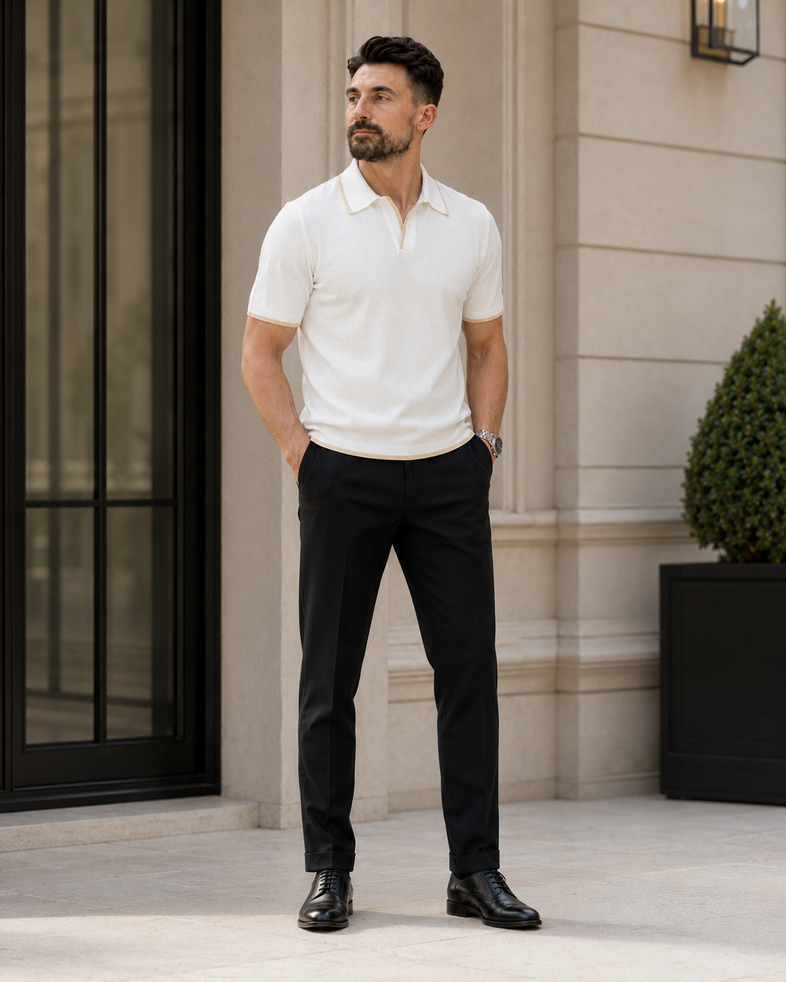 Tricou Filamente alb-crem