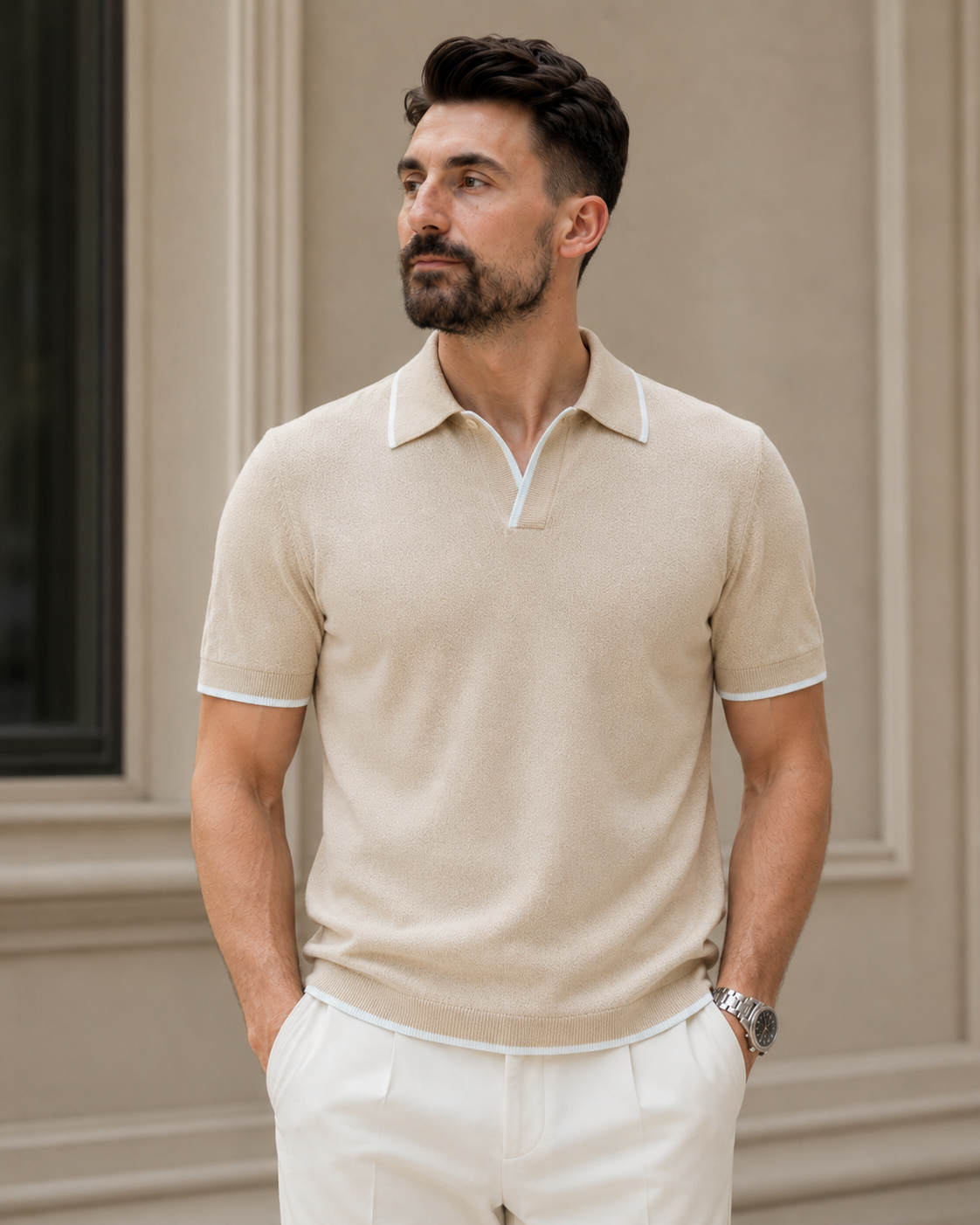 Tricou Filamente crem-alb