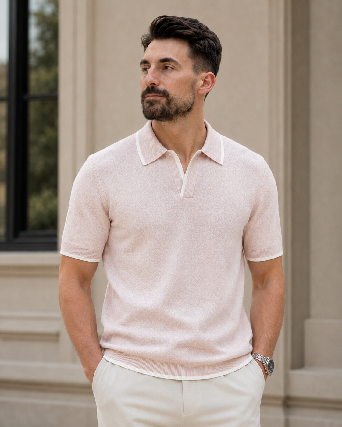 Tricou Filamente roz-alb